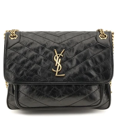 Black Calf Leather Bos Taurus Shoulder Bag