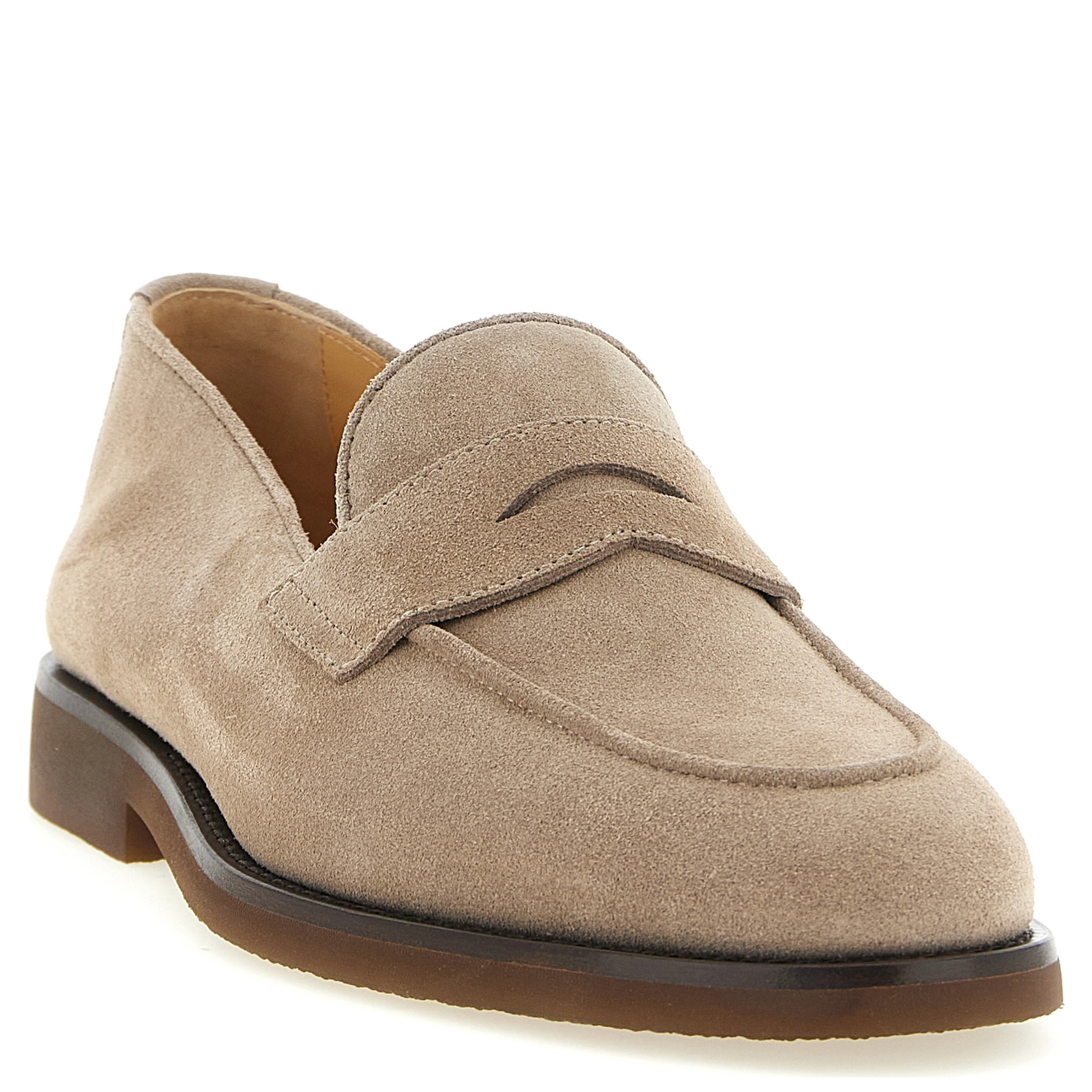 Gray Calfskin Slip-On Loafers