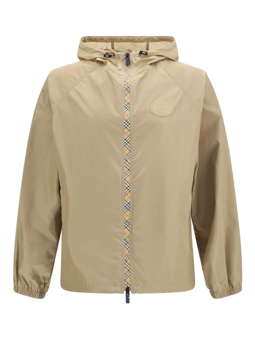 Beige Nylon Shell Jacket