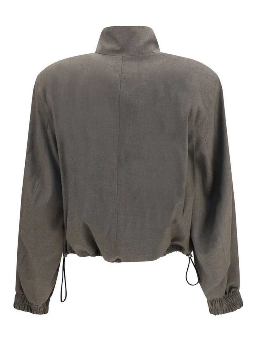 Brown Wool Oves Aries Bomber