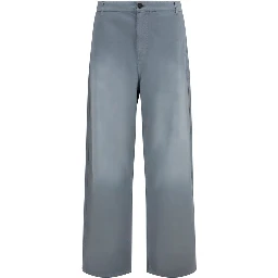 Gray Cotton Casual Pants