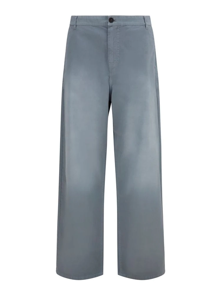 Gray Cotton Casual Pants