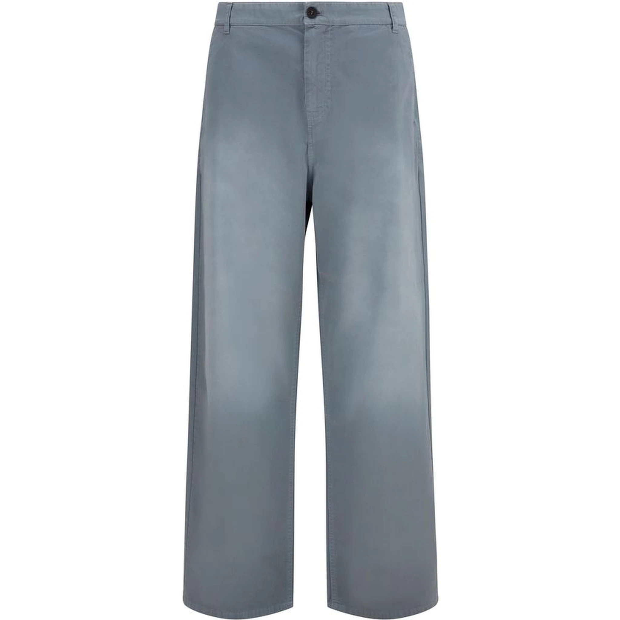 Gray Cotton Casual Pants