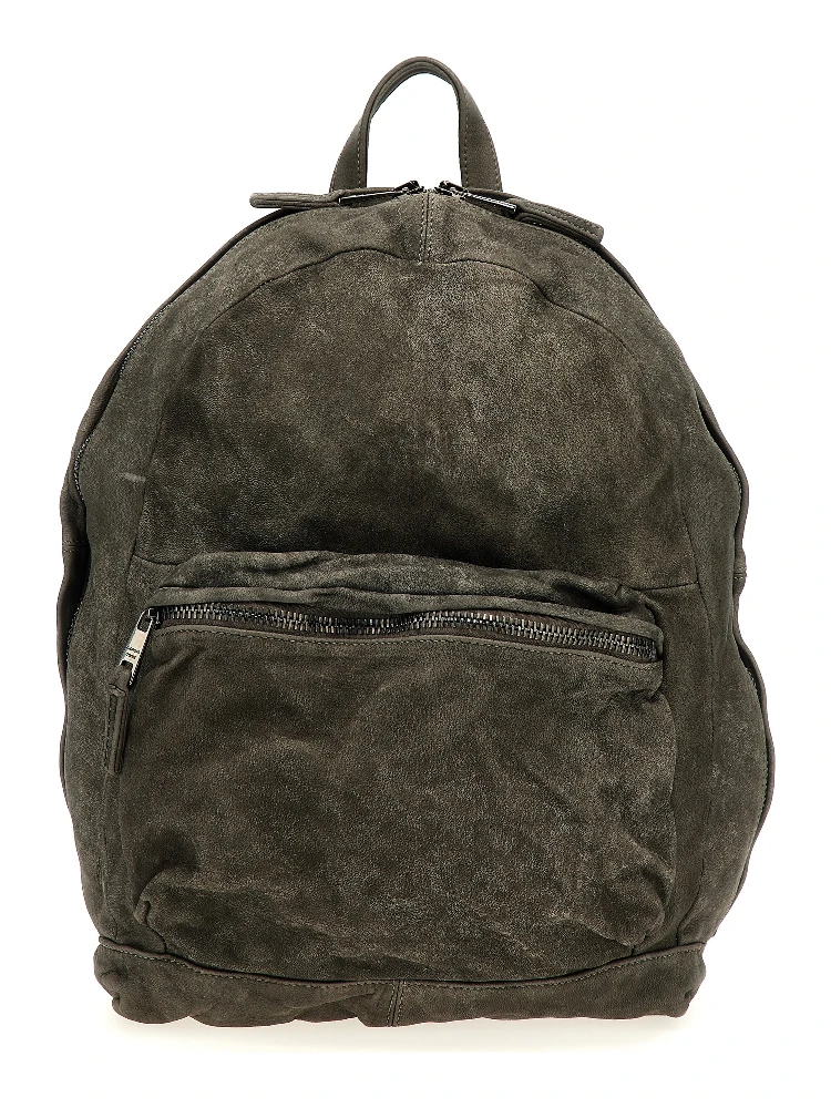 Gray Lamb Leather Backpack