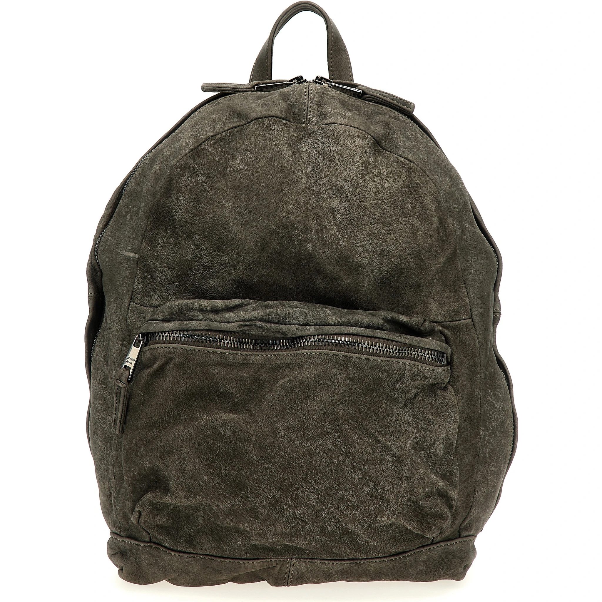 Gray Lamb Leather Backpack