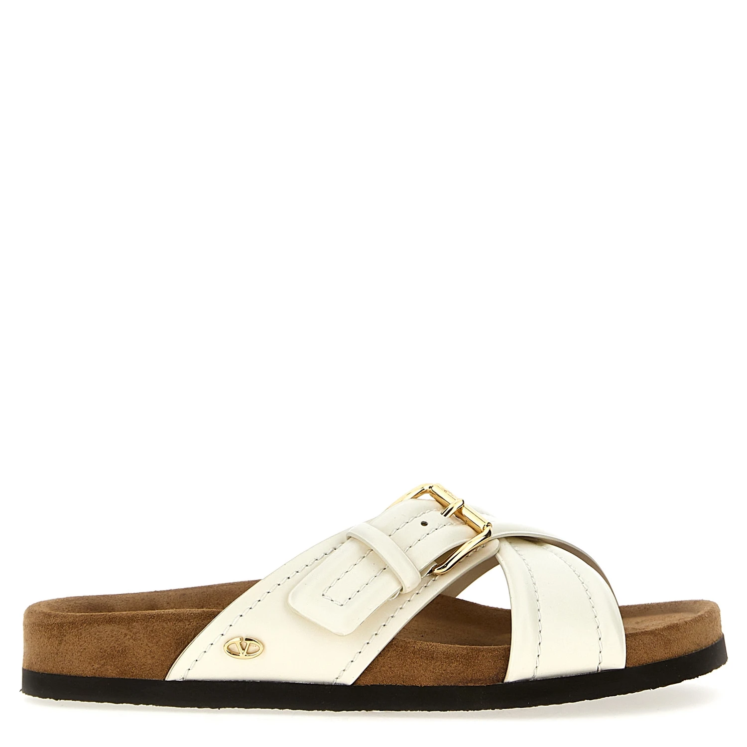 White Calfskin Slides