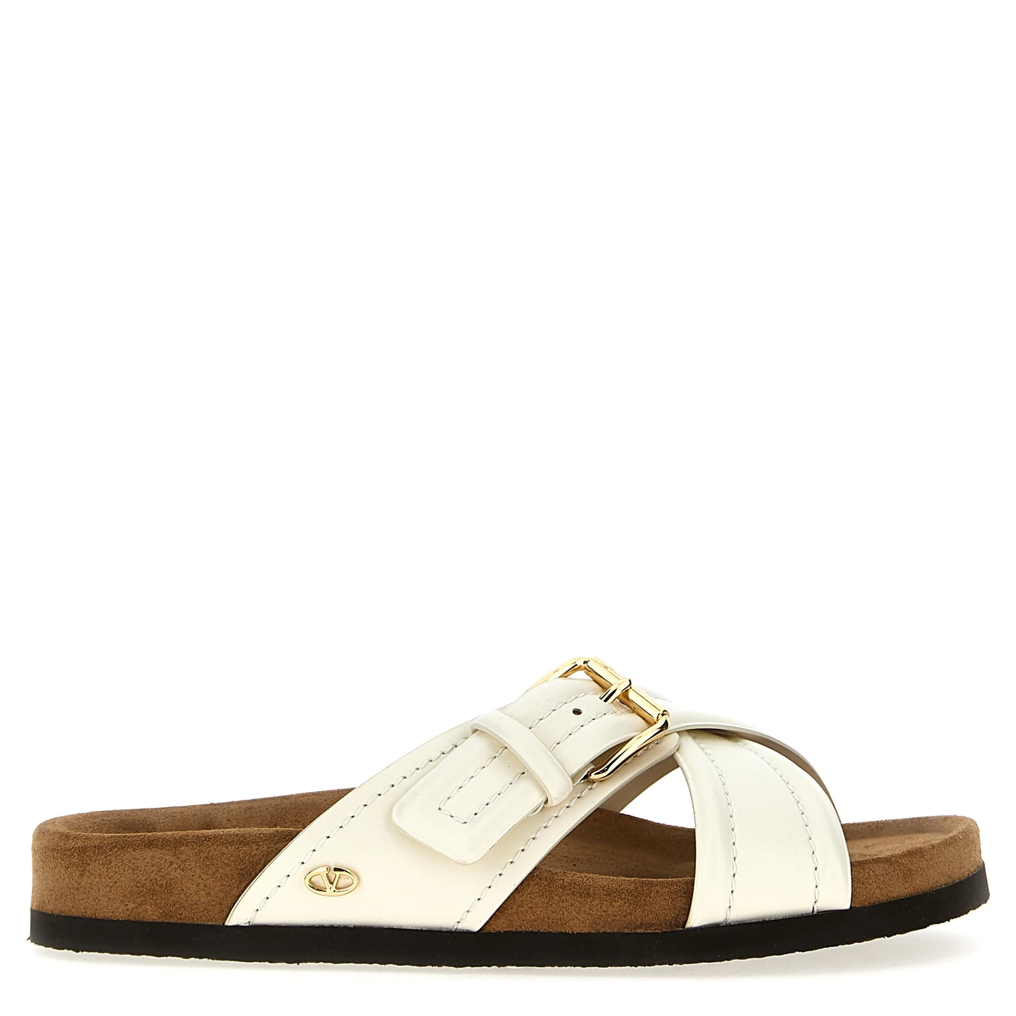 White Calfskin Slides