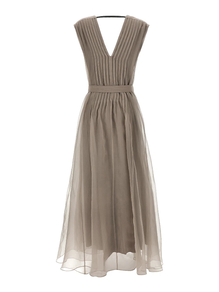 Beige Silk Long Dress alternative