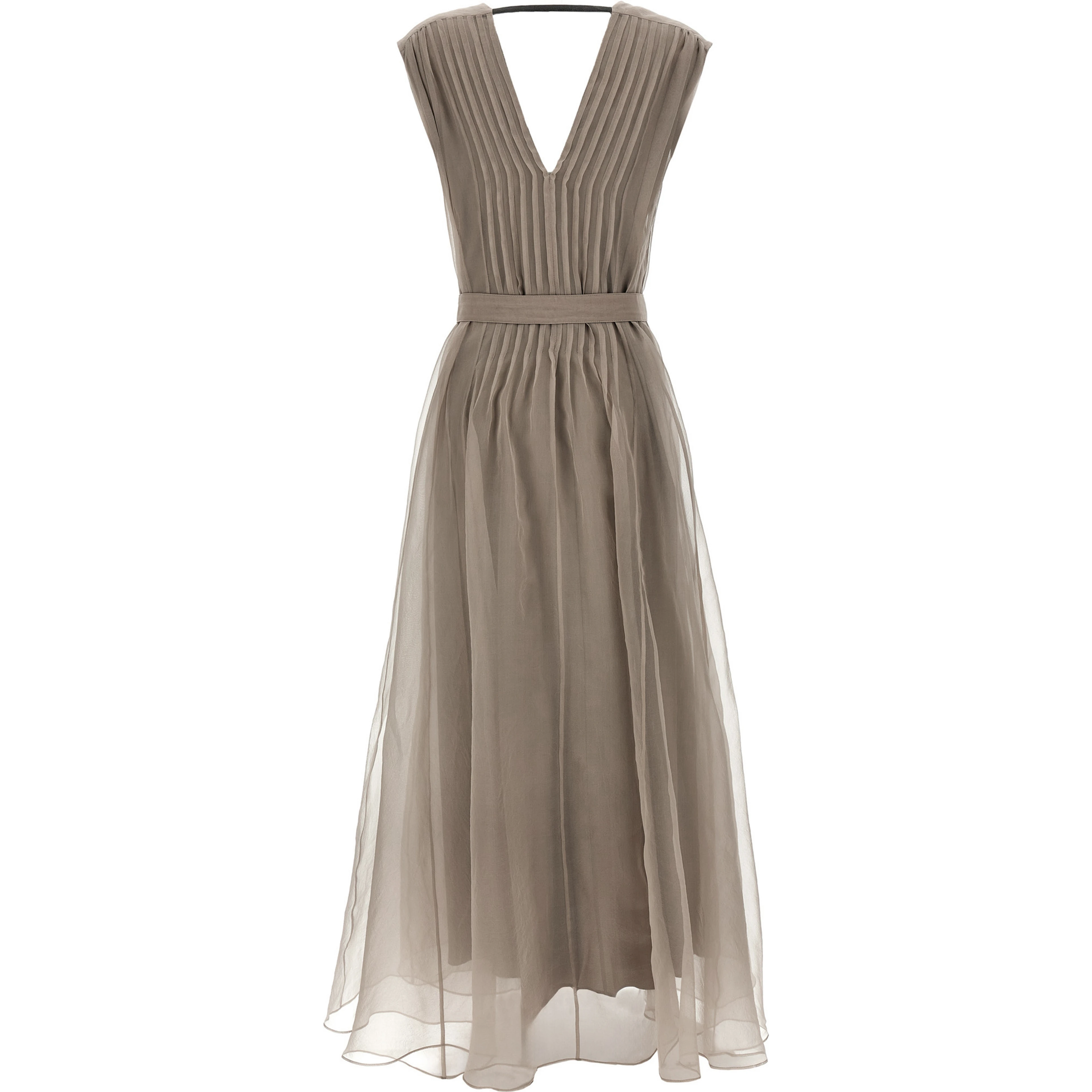 Beige Silk Long Dress