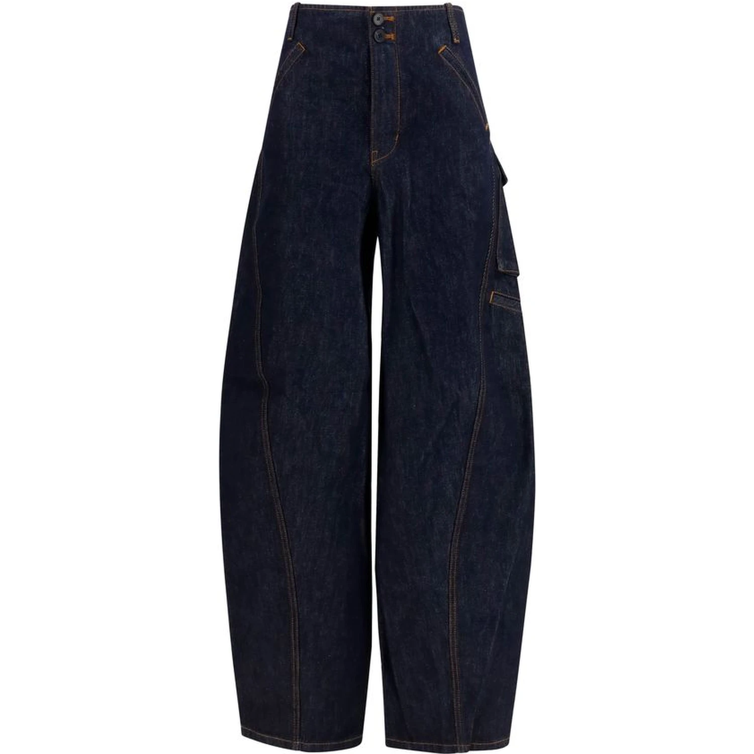 Blue Cotton Cargo Pants
