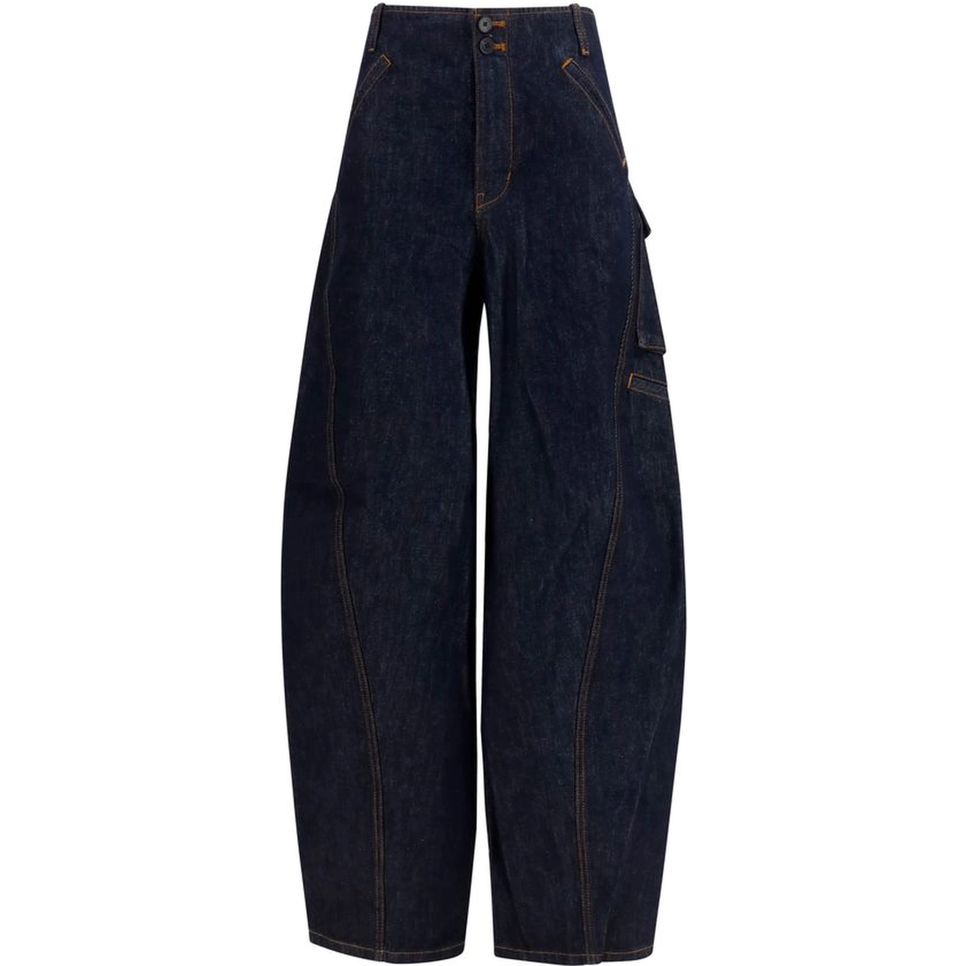 Blue Cotton Cargo Pants