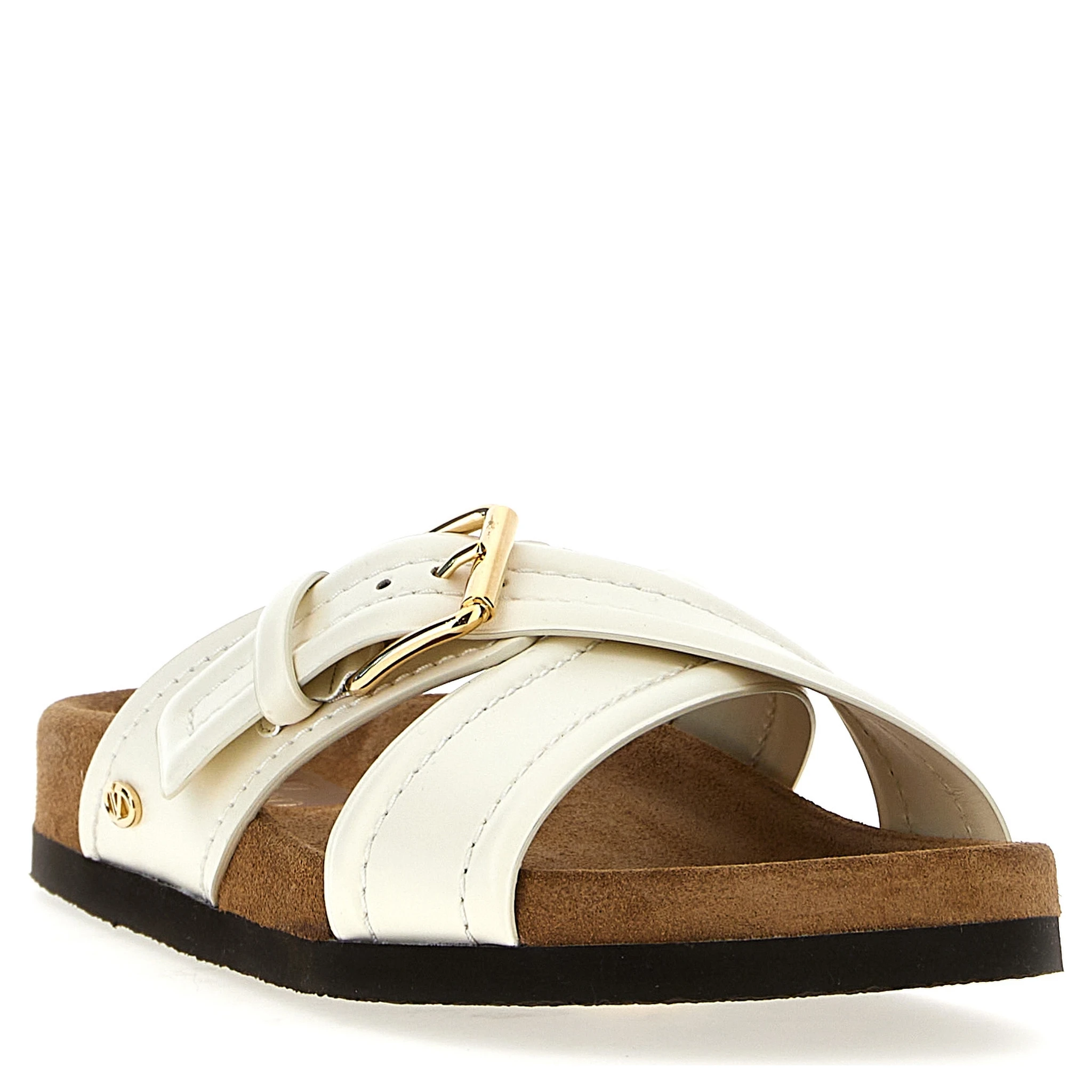 White Calfskin Slides
