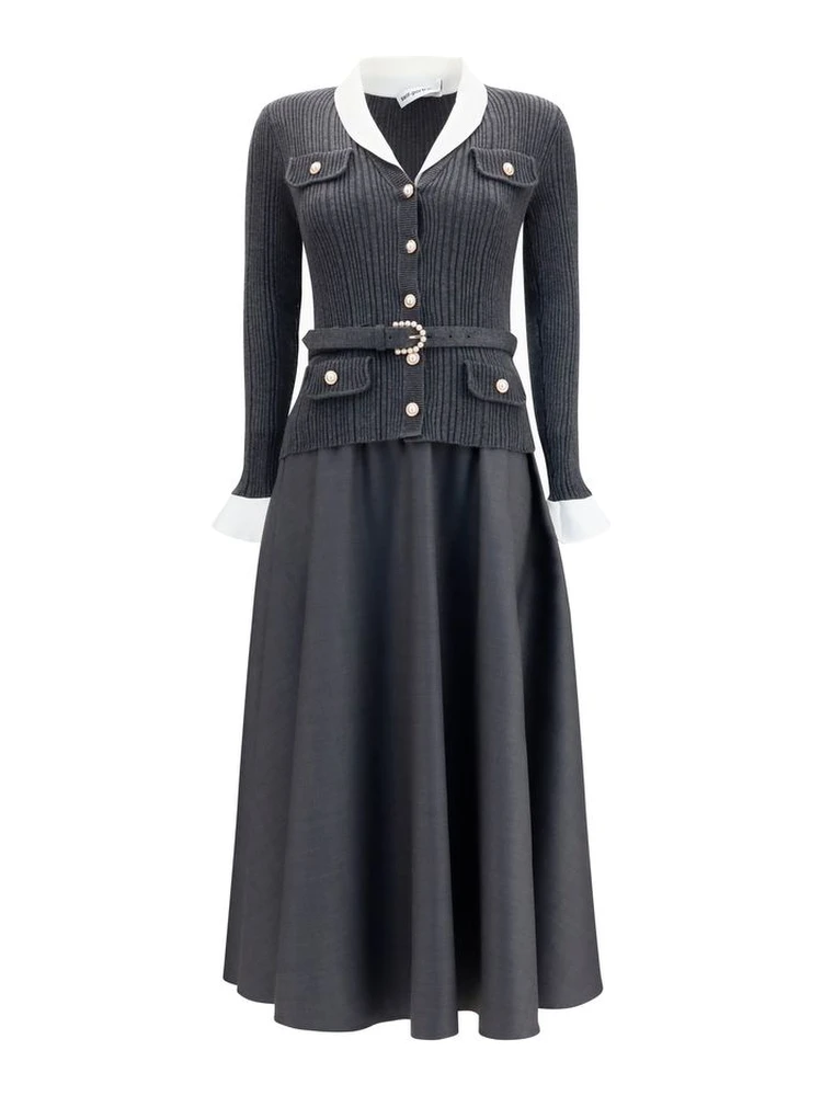 Gray Polyamide Casual Dress