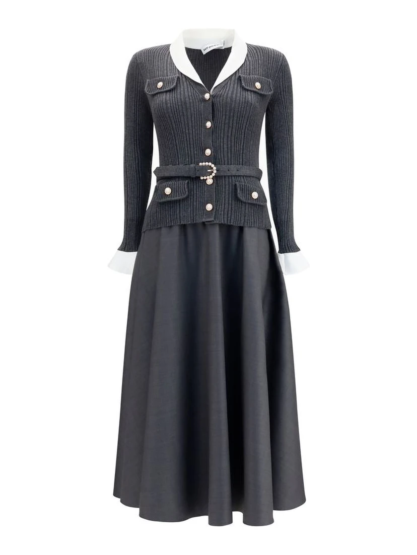 Gray Polyamide Casual Dress