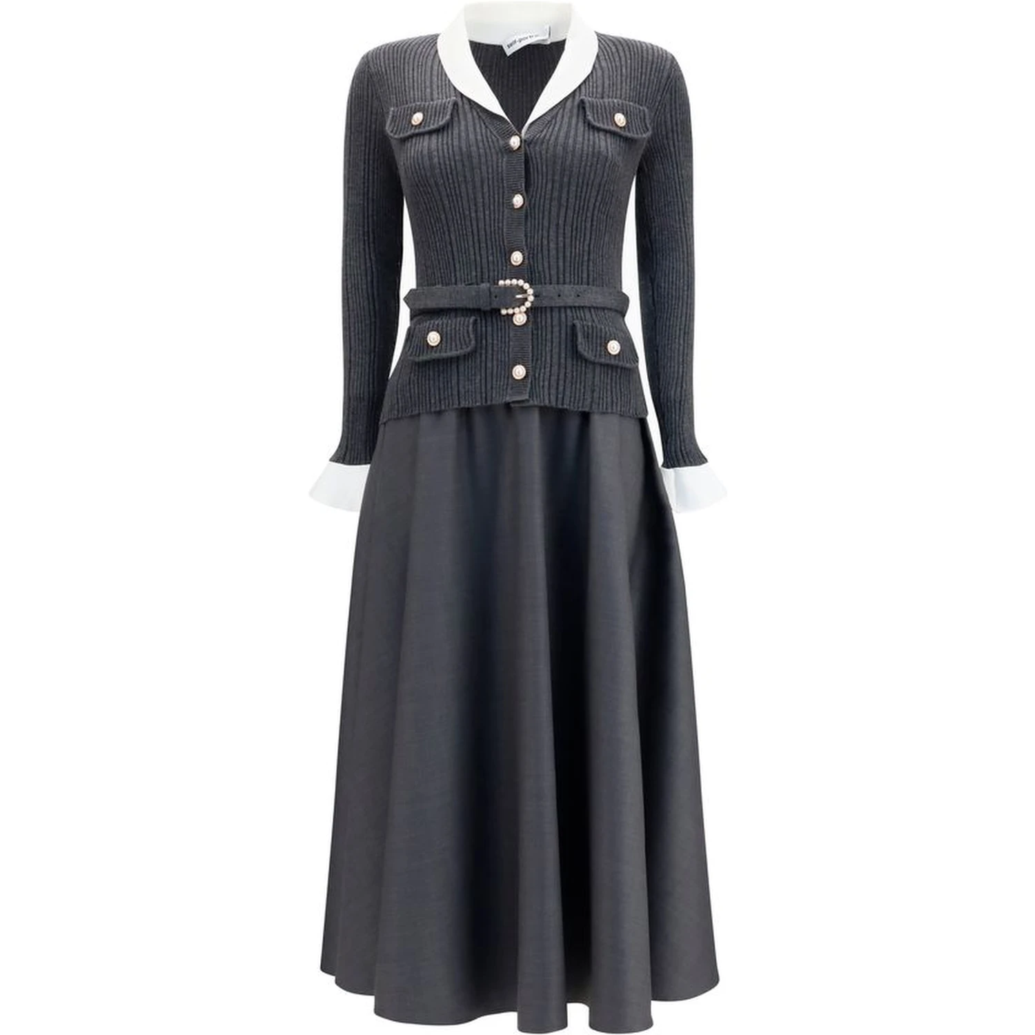 Gray Polyamide Casual Dress