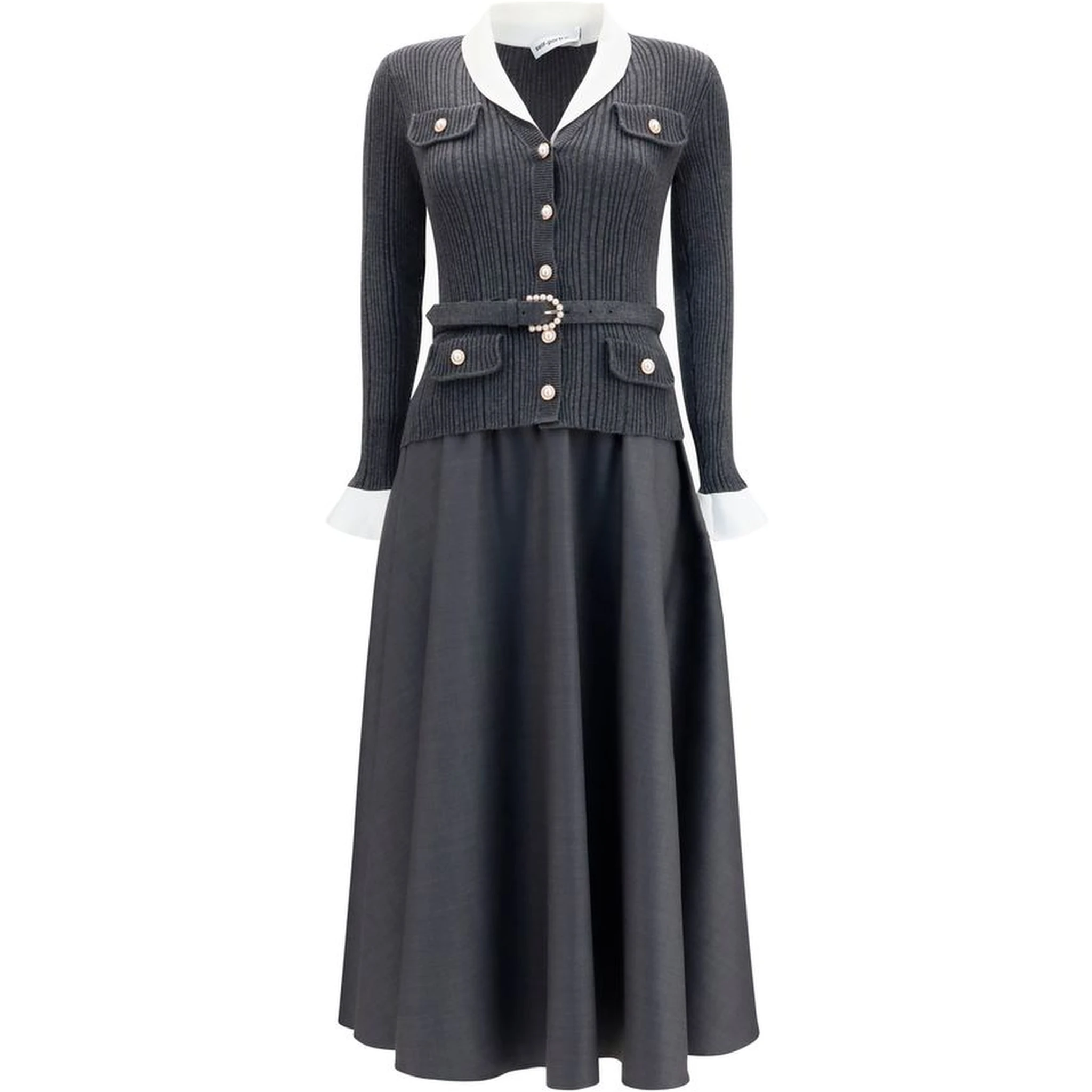 Gray Polyamide Casual Dress