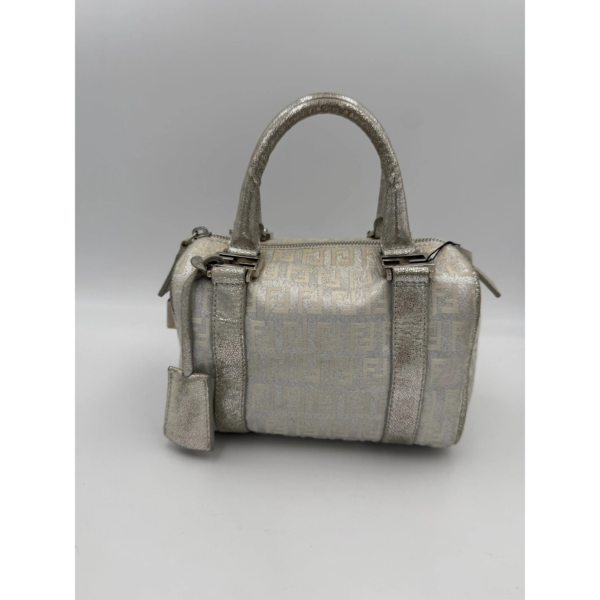 FENDI Mini Bauletto FF Zucchino Laminated Handbag