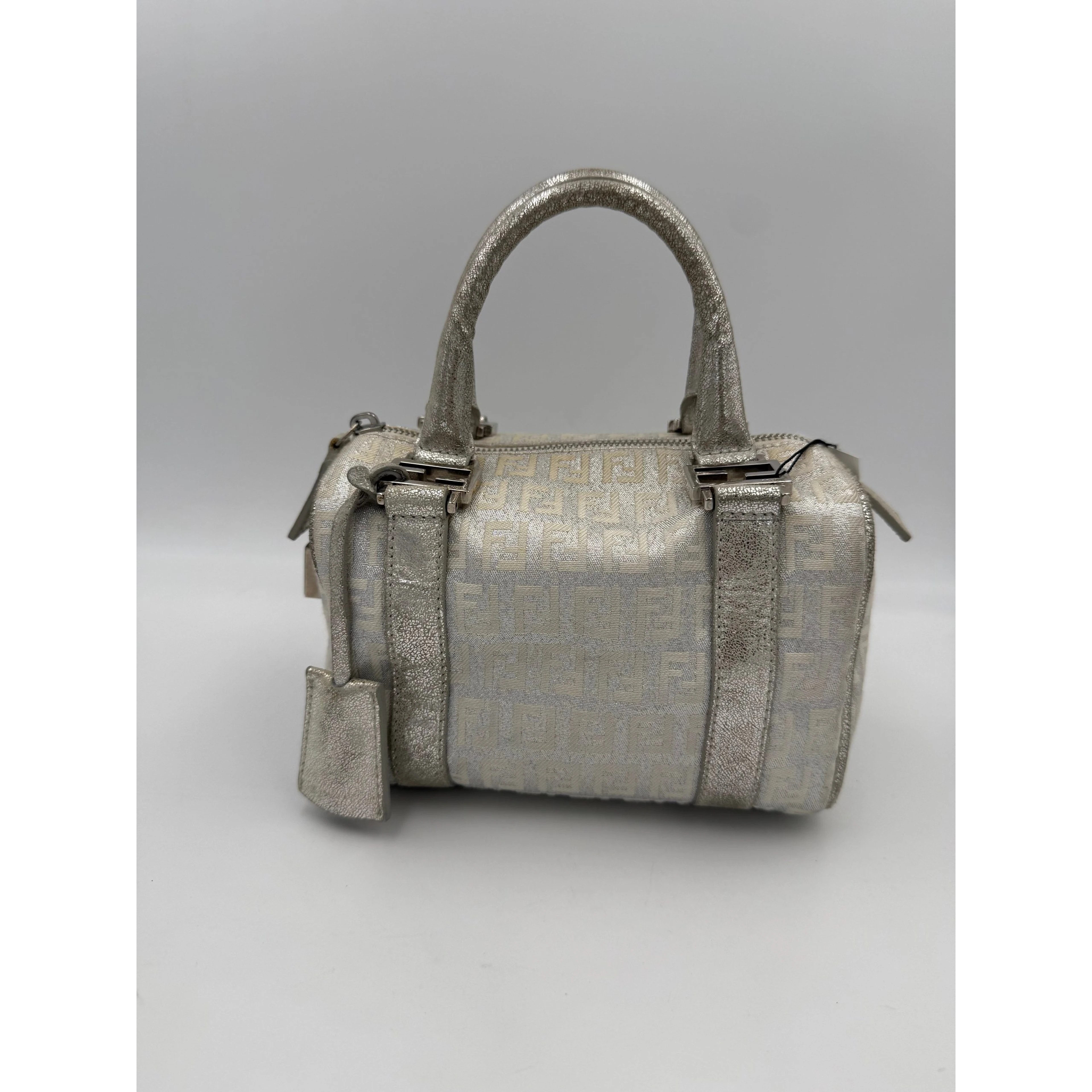 FENDI Mini Bauletto FF Zucchino Laminated Handbag