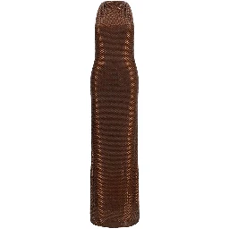 Brown Polyester Cocktail Dress