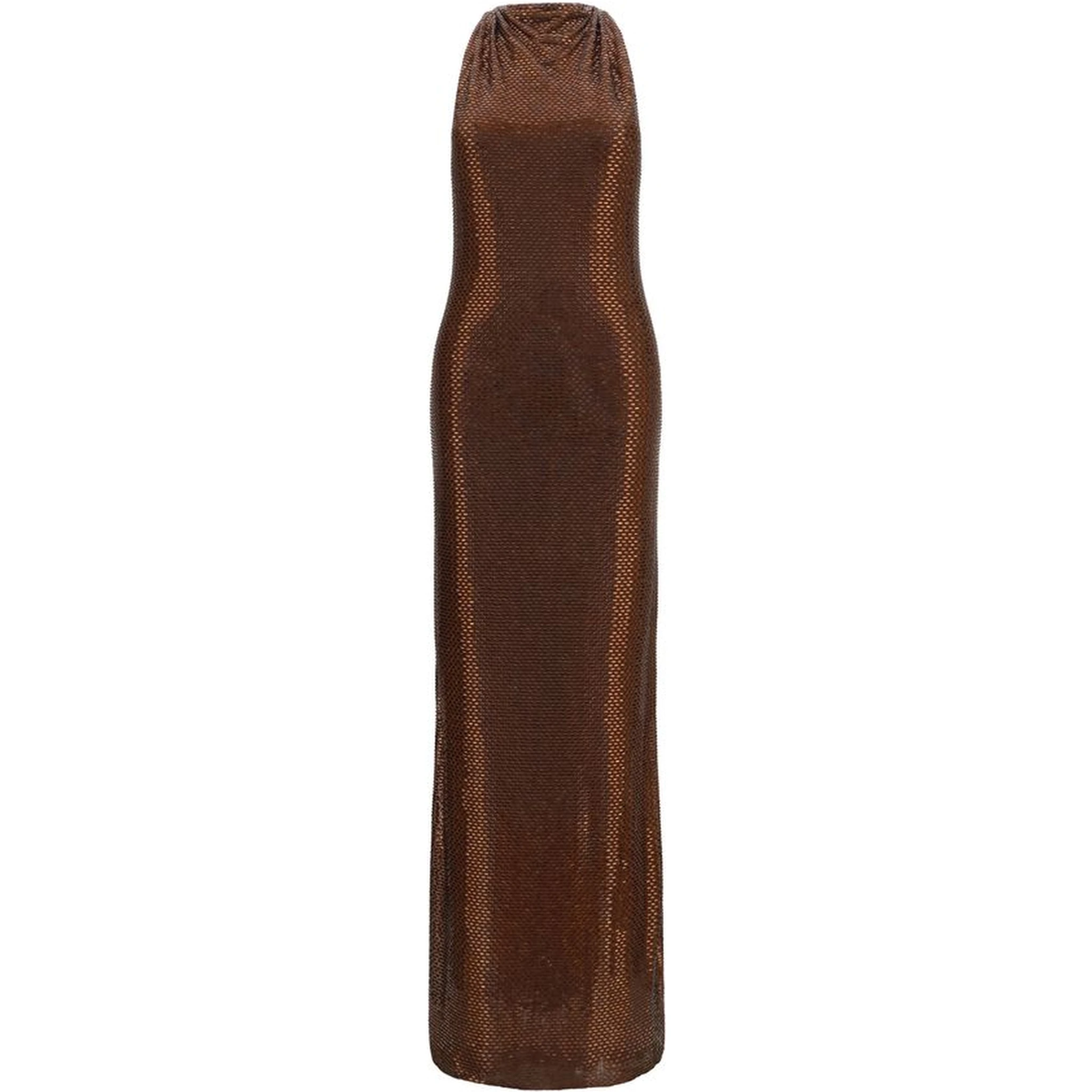 Brown Polyester Cocktail Dress