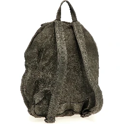 Gray Lamb Leather Backpack