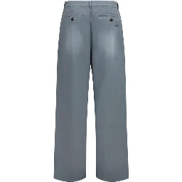 Gray Cotton Casual Pants