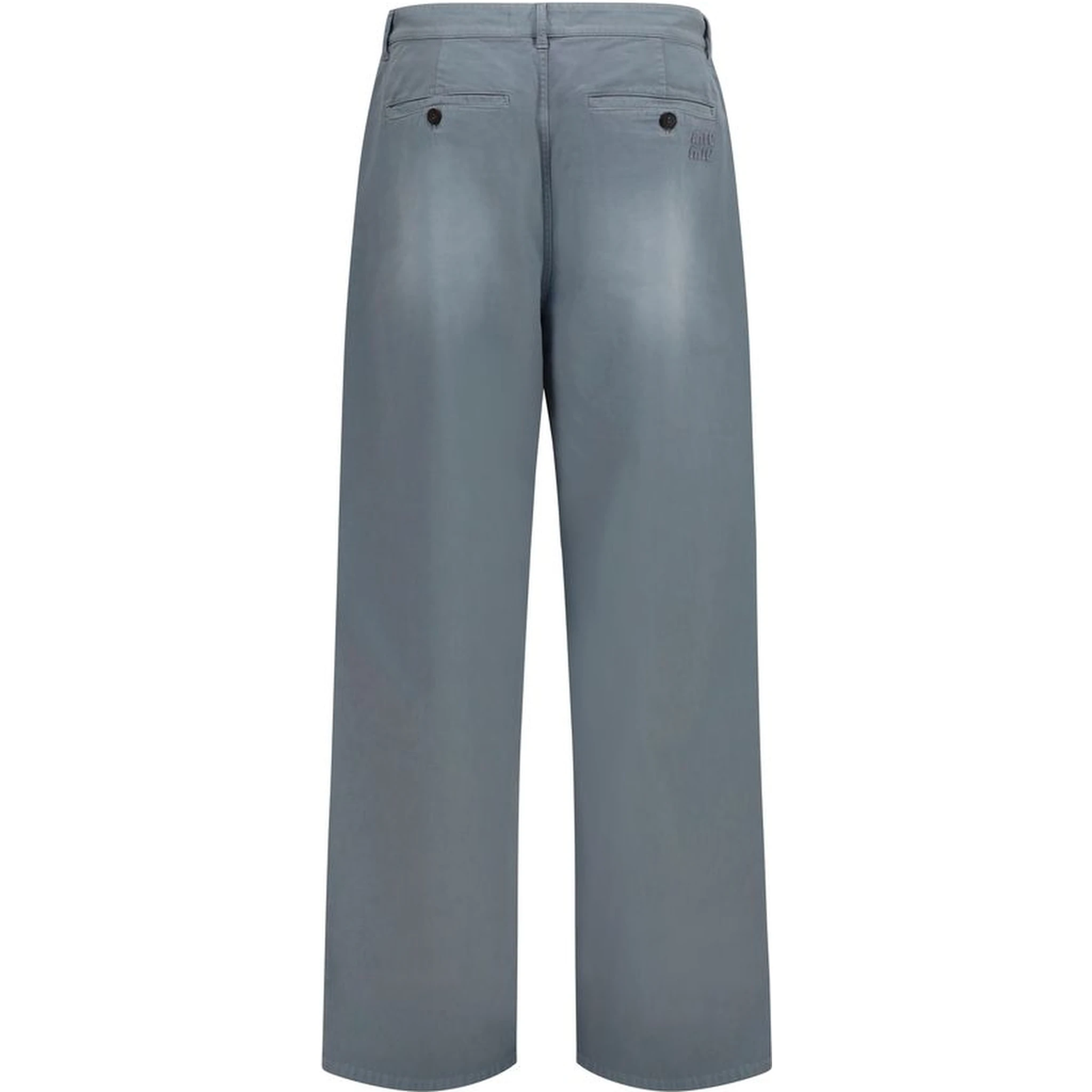 Gray Cotton Casual Pants