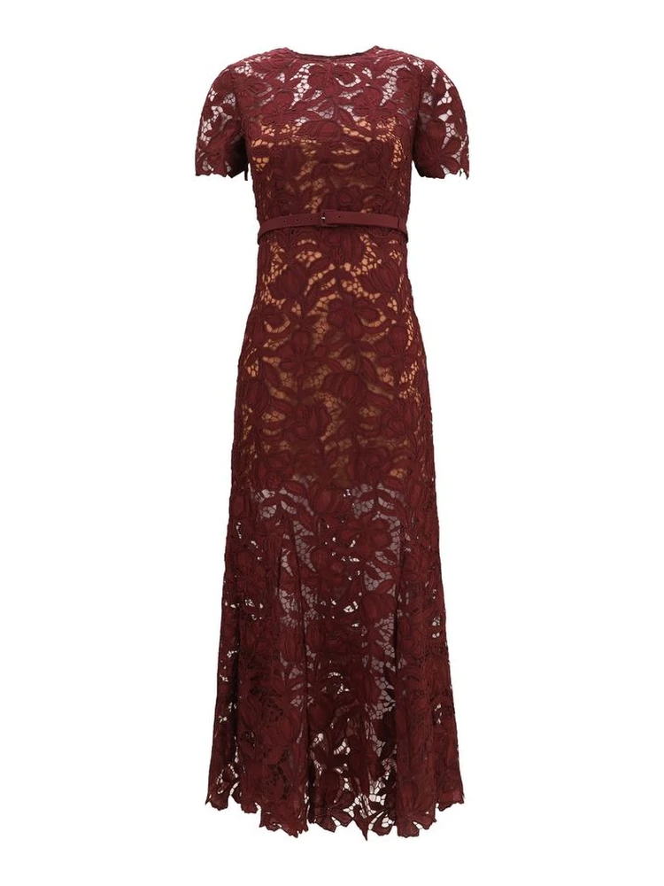 Bordeaux Polyester Cocktail Dress