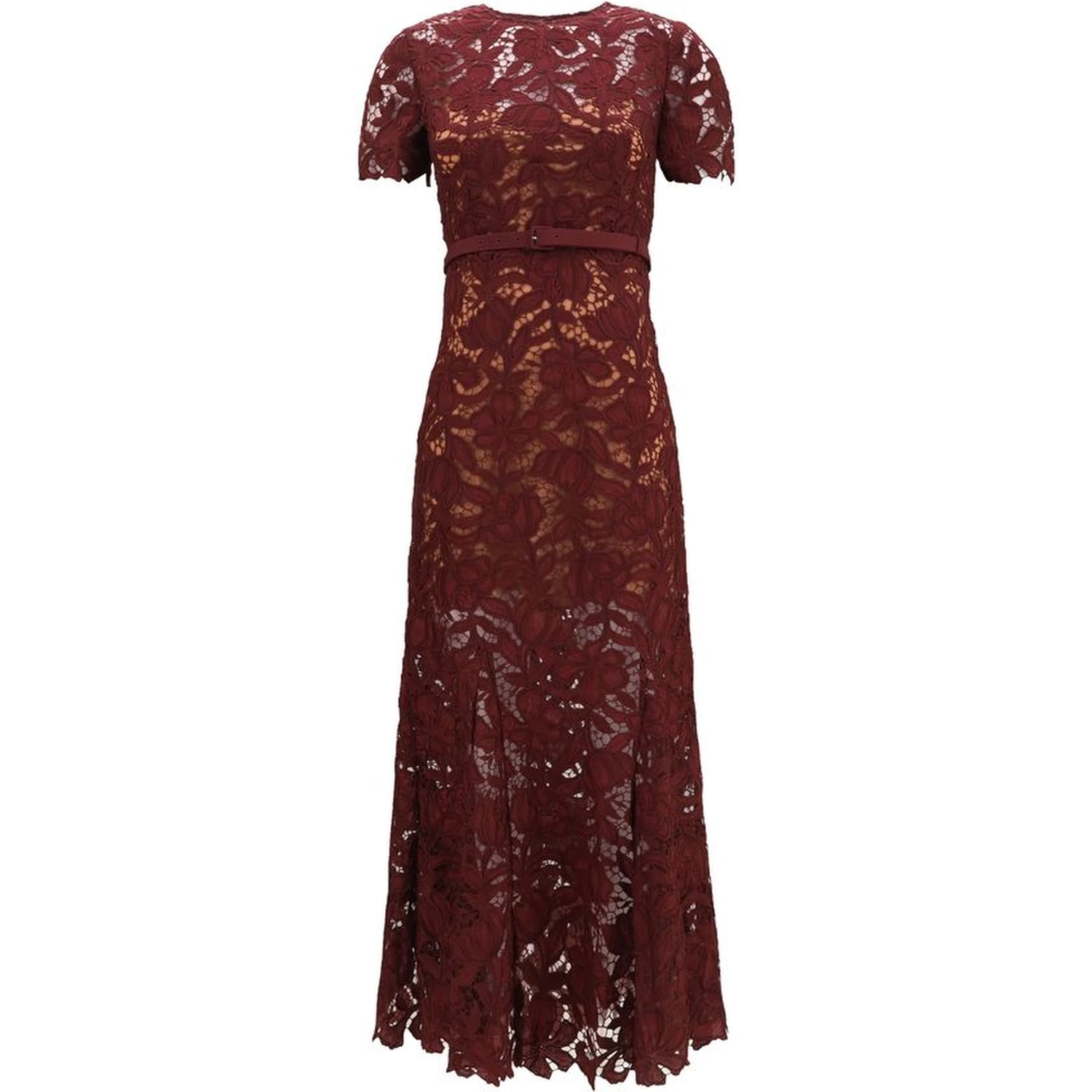 Bordeaux Polyester Cocktail Dress