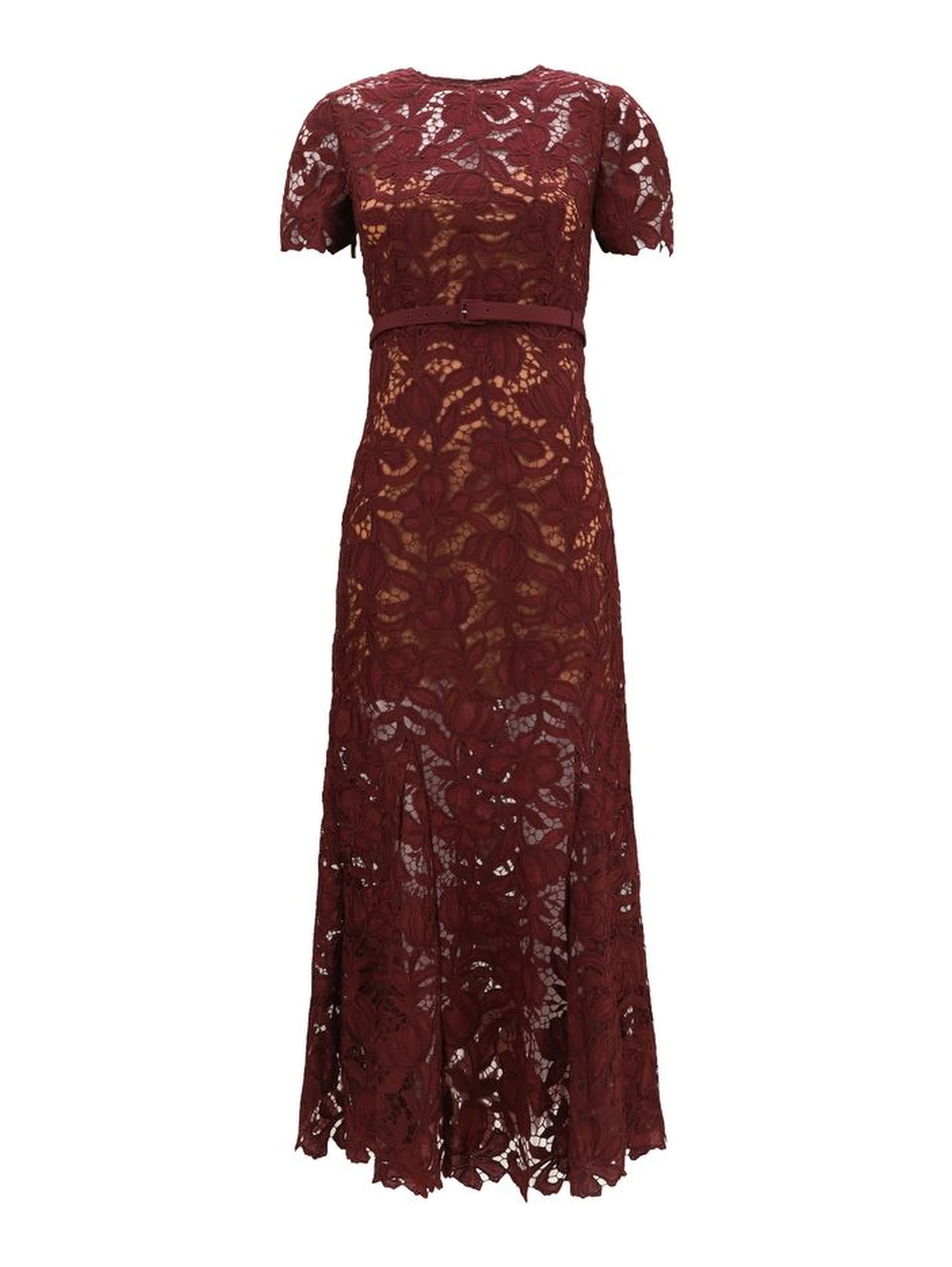 Bordeaux Polyester Cocktail Dress