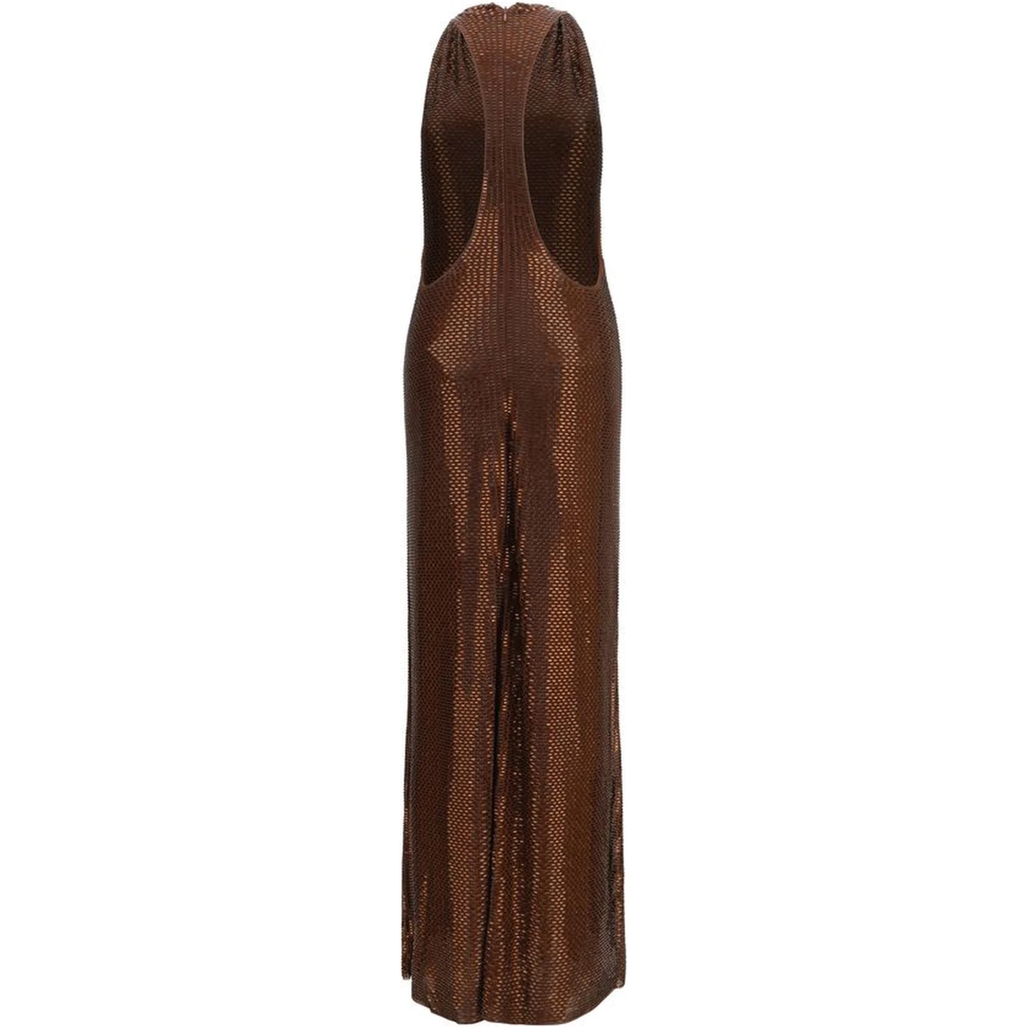 Brown Polyester Cocktail Dress