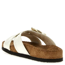 White Calfskin Slides