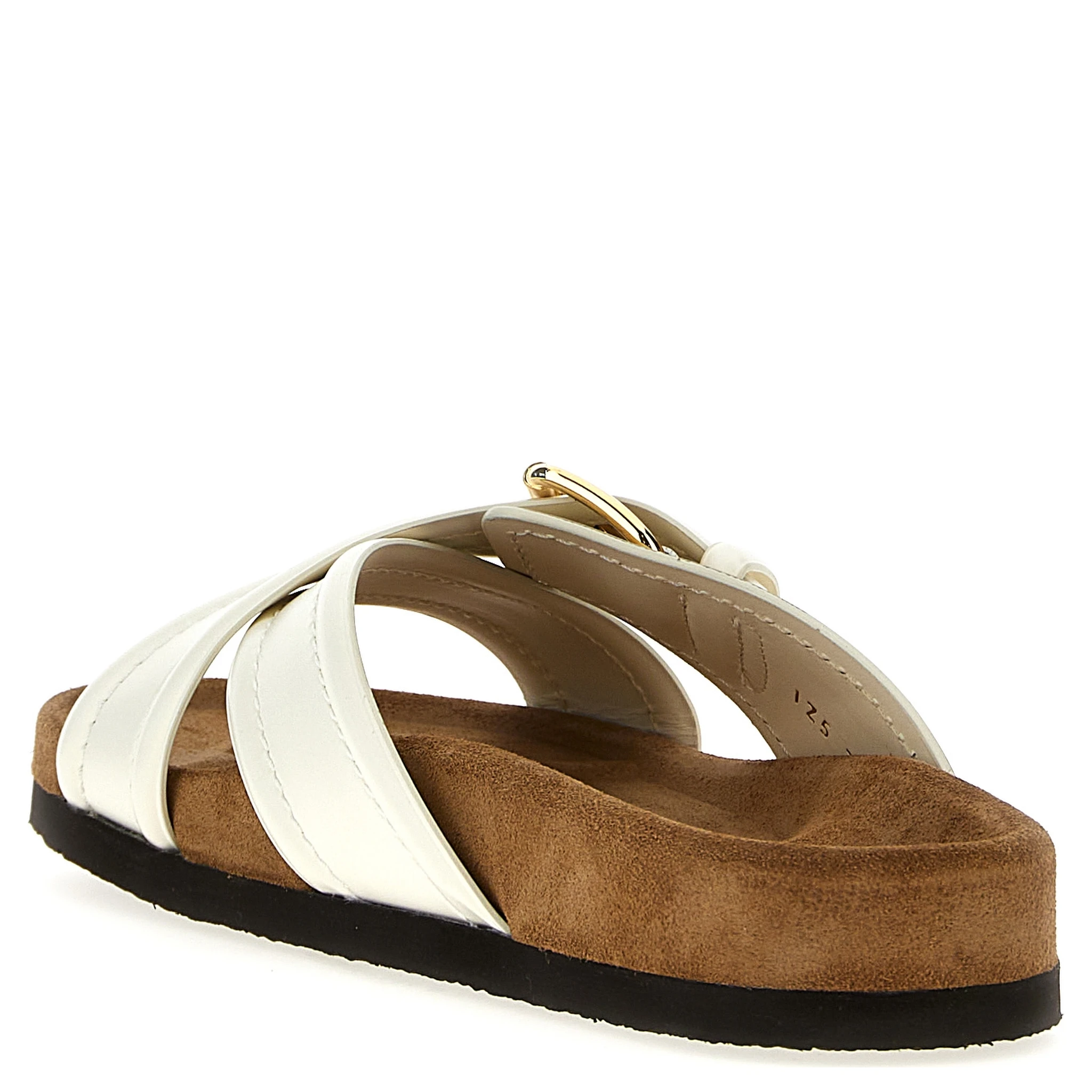 White Calfskin Slides