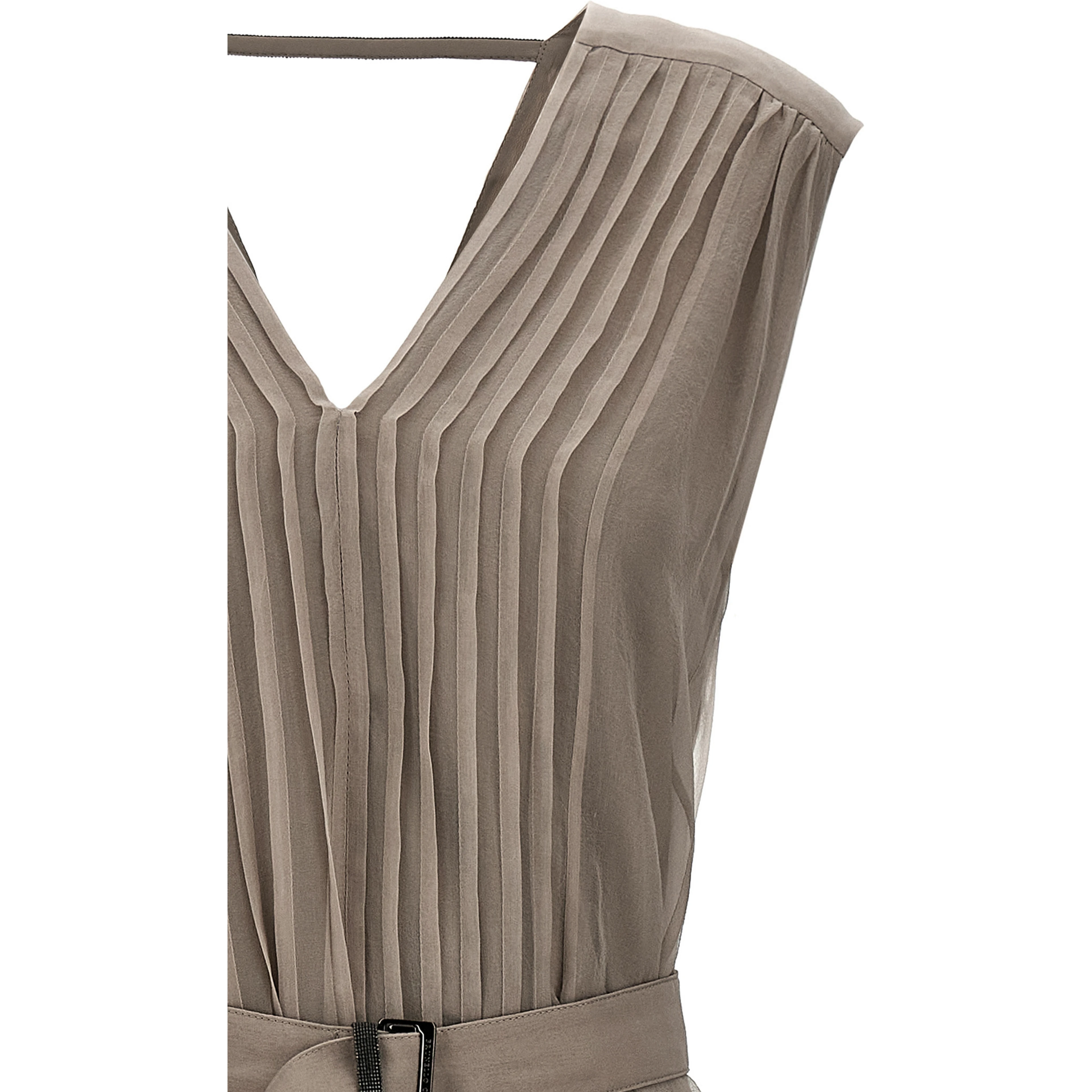 Beige Silk Long Dress