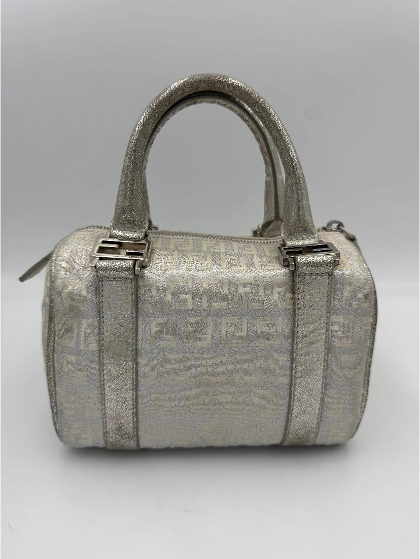 FENDI Mini Bauletto FF Zucchino Laminated Handbag
