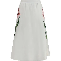White Linen Midi Skirt