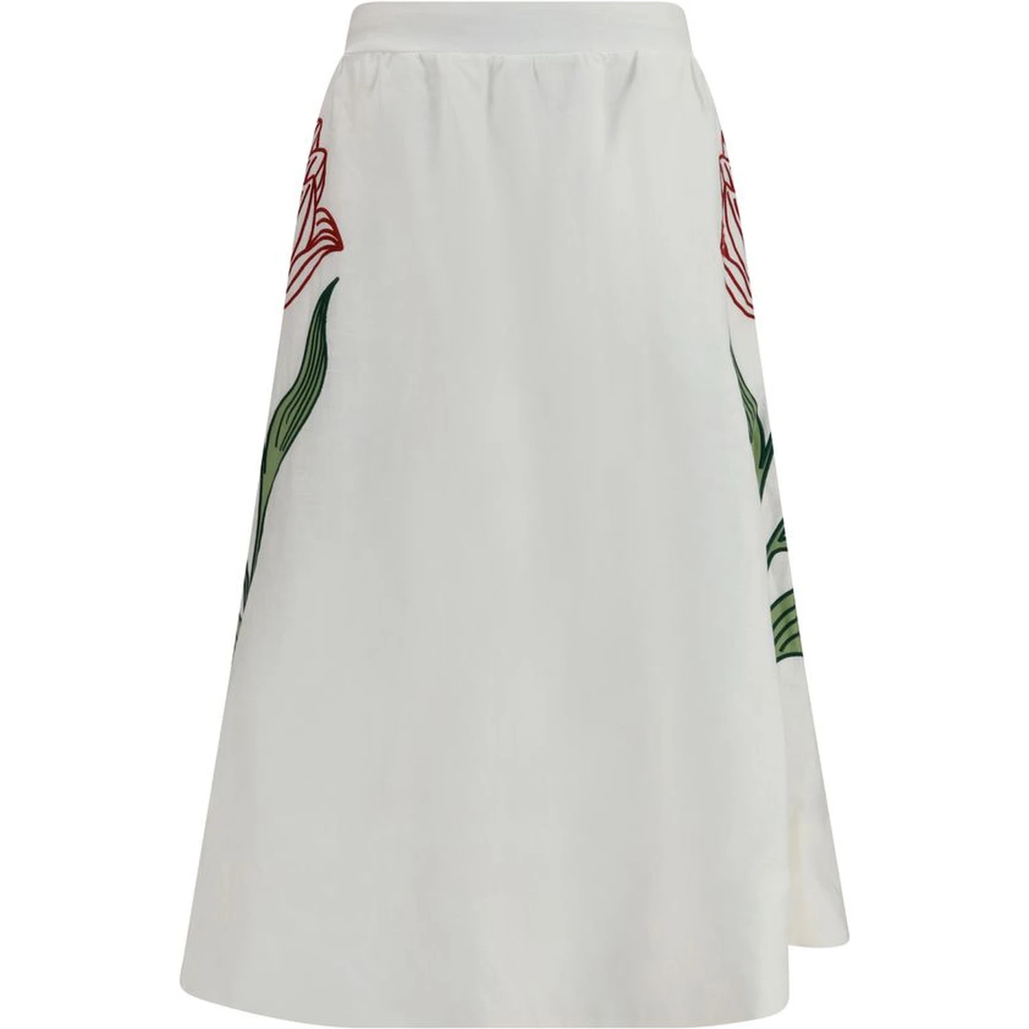 White Linen Midi Skirt