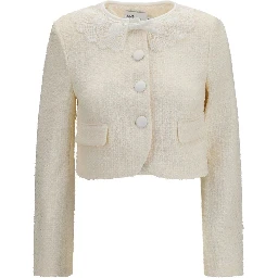 Beige Polyester Full-Length Jacket