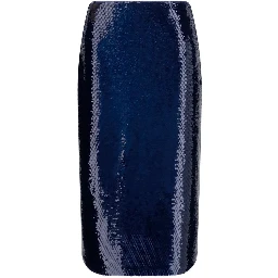 Blue Silk Midi Skirt