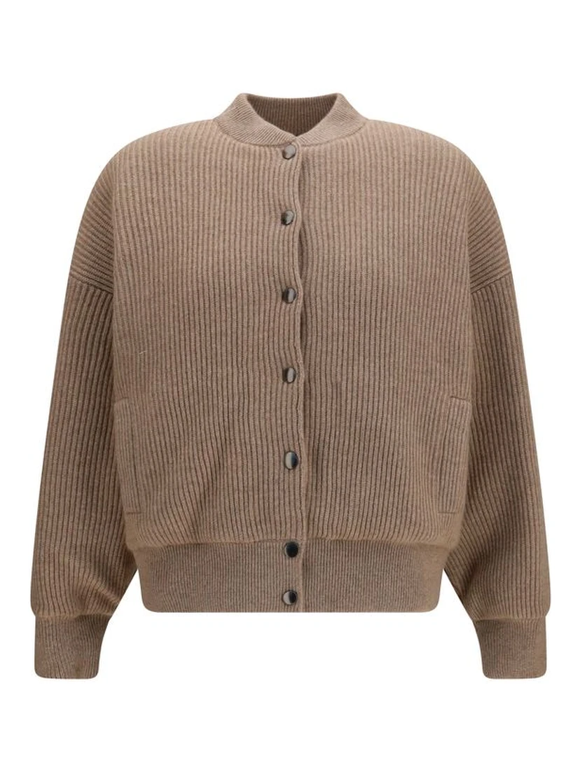 Beige Cashmere Bomber