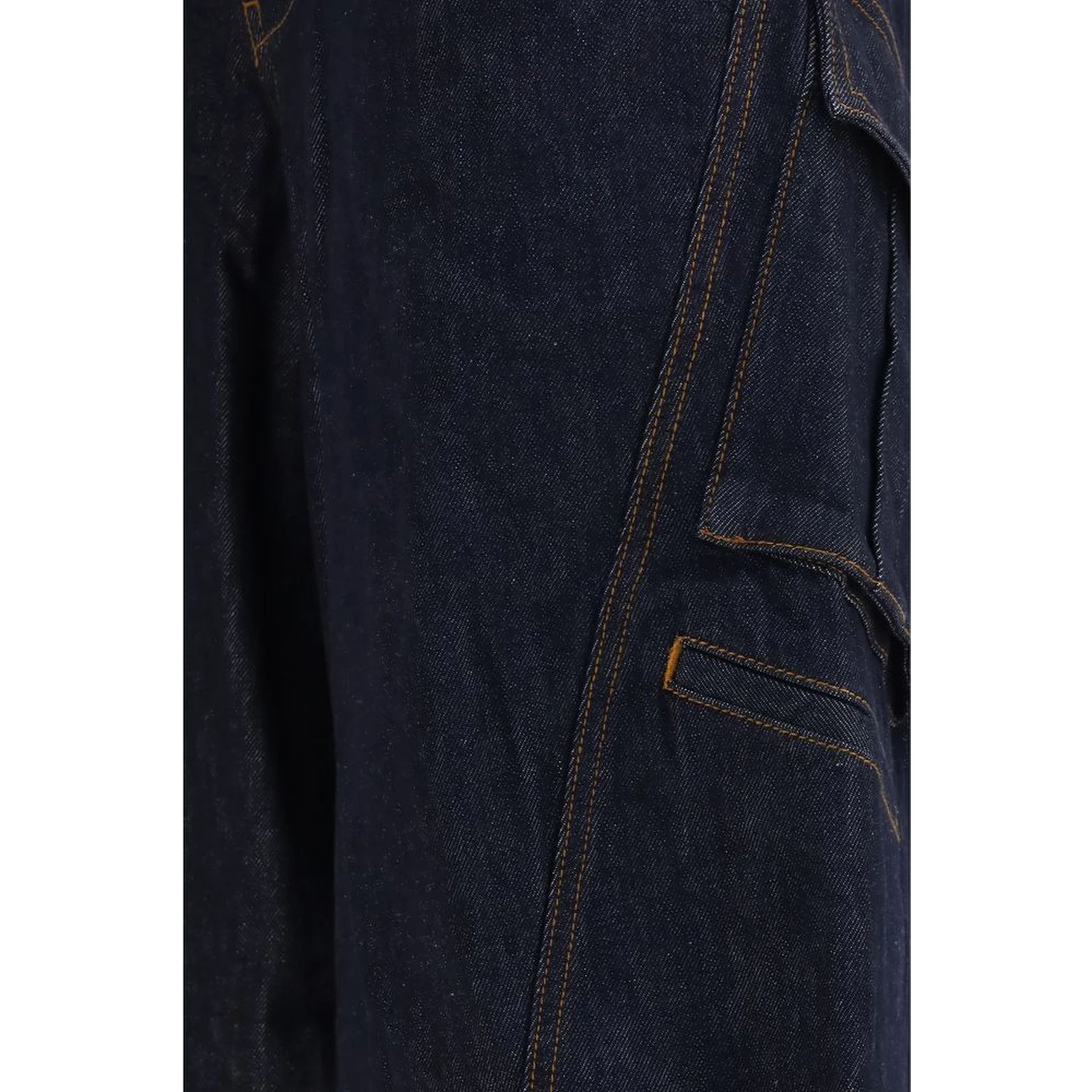 Blue Cotton Cargo Pants