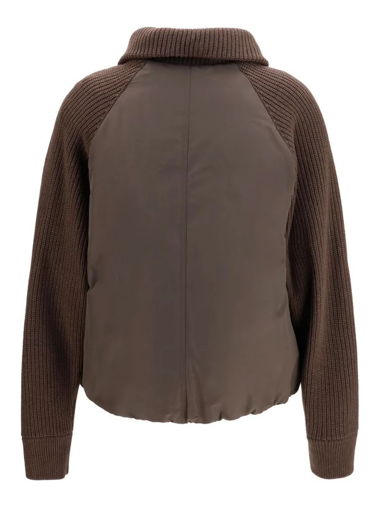 Brown Polyester Full-Length Jacket alternative