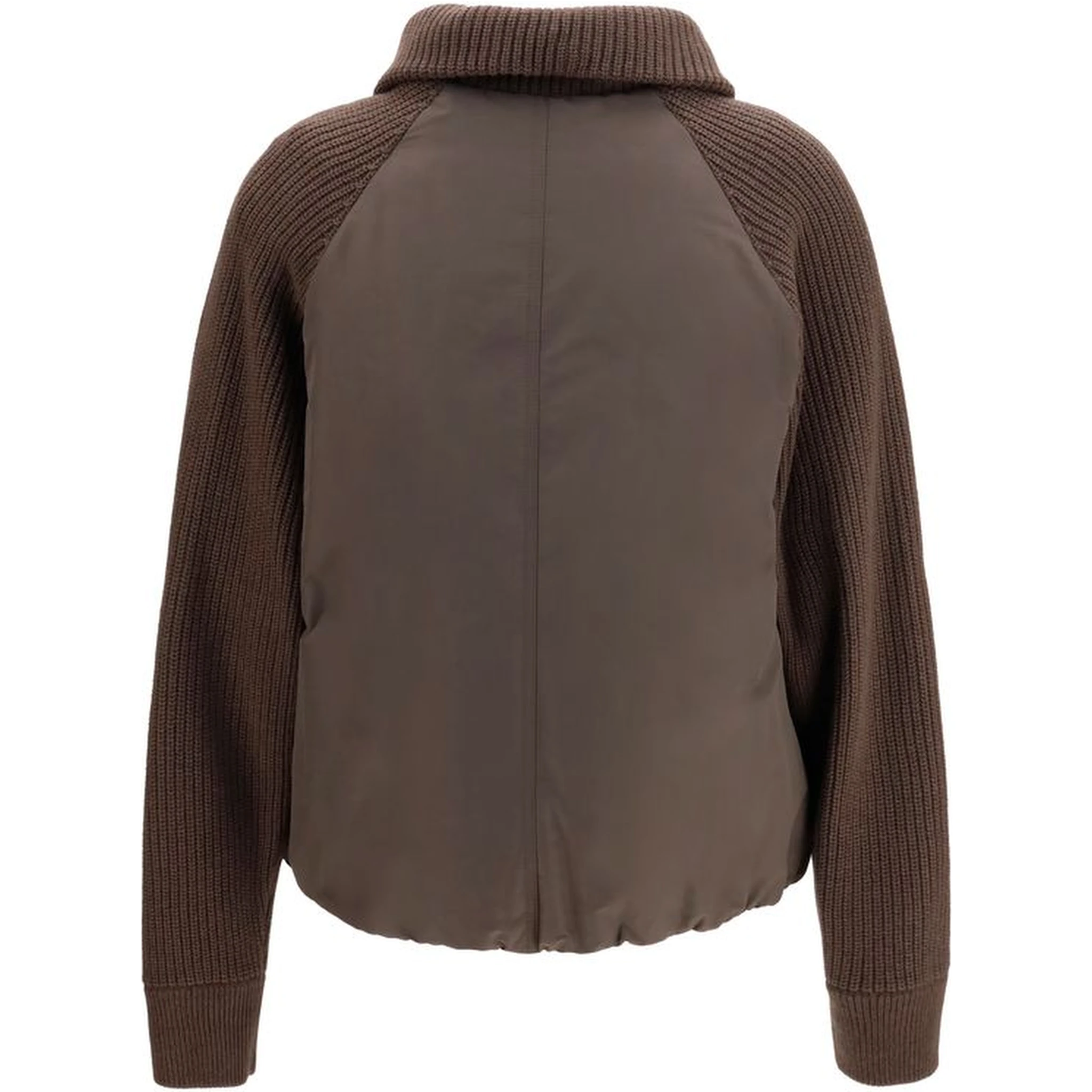 Brown Polyester Full-Length Jacket
