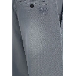 Gray Cotton Casual Pants