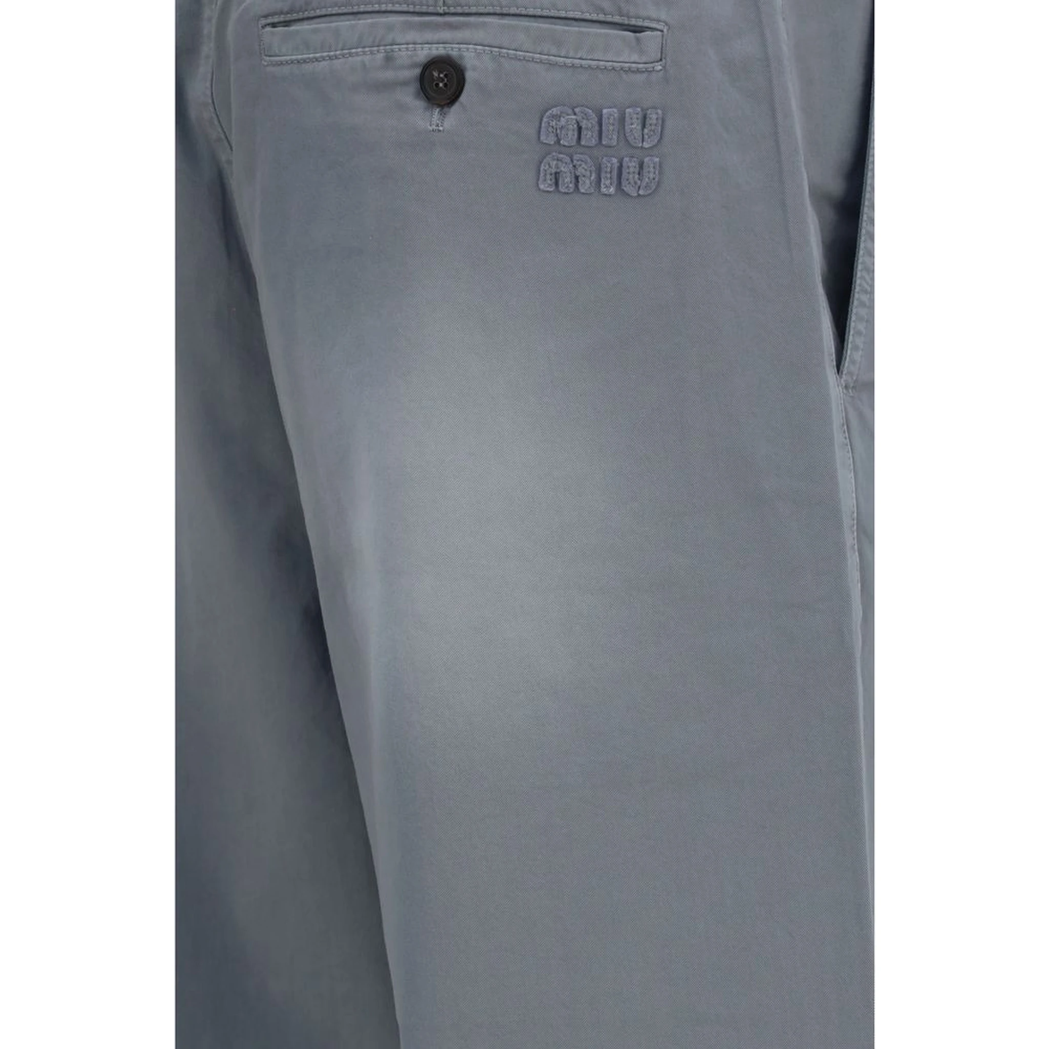 Gray Cotton Casual Pants