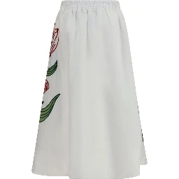 White Linen Midi Skirt