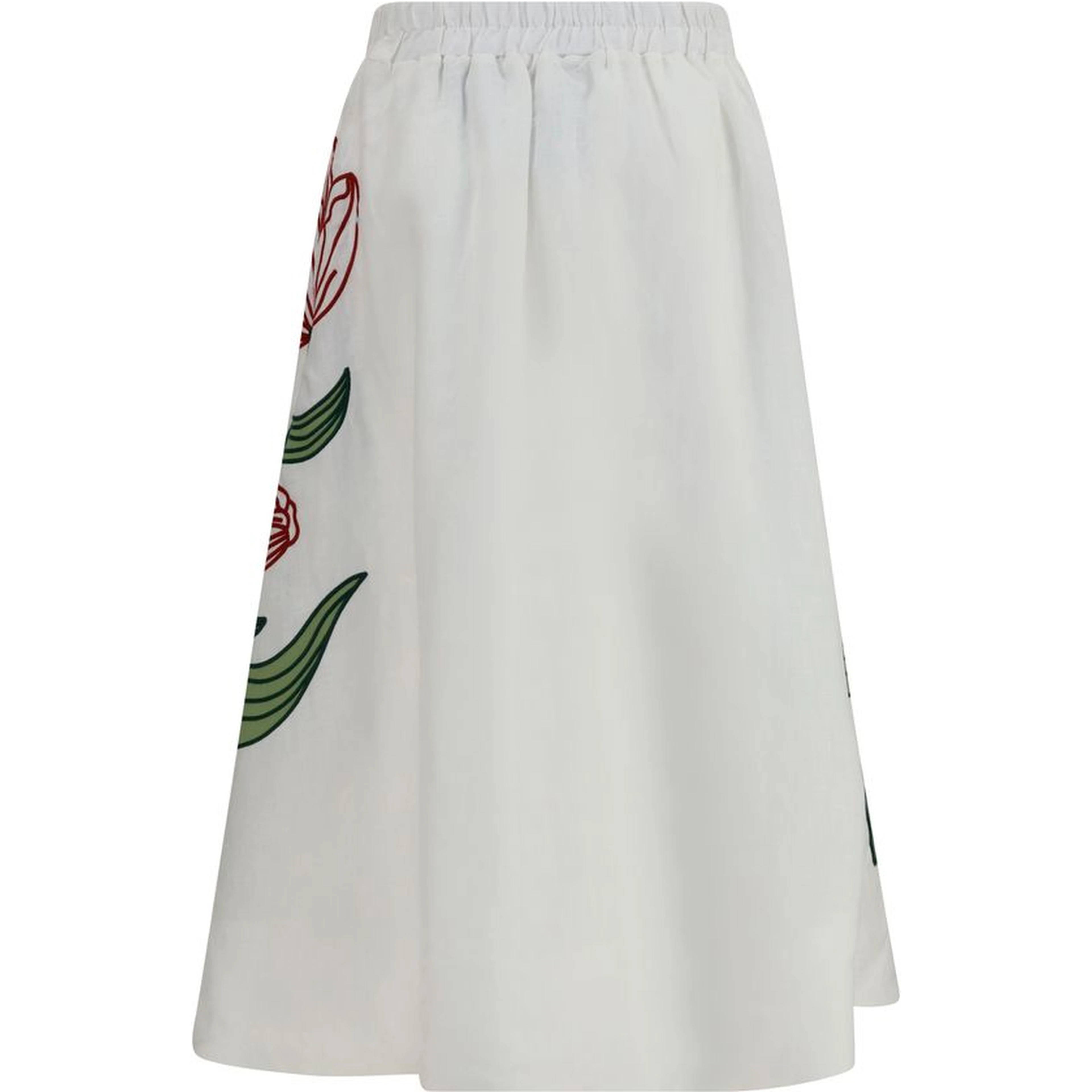 White Linen Midi Skirt