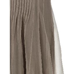 Beige Silk Long Dress