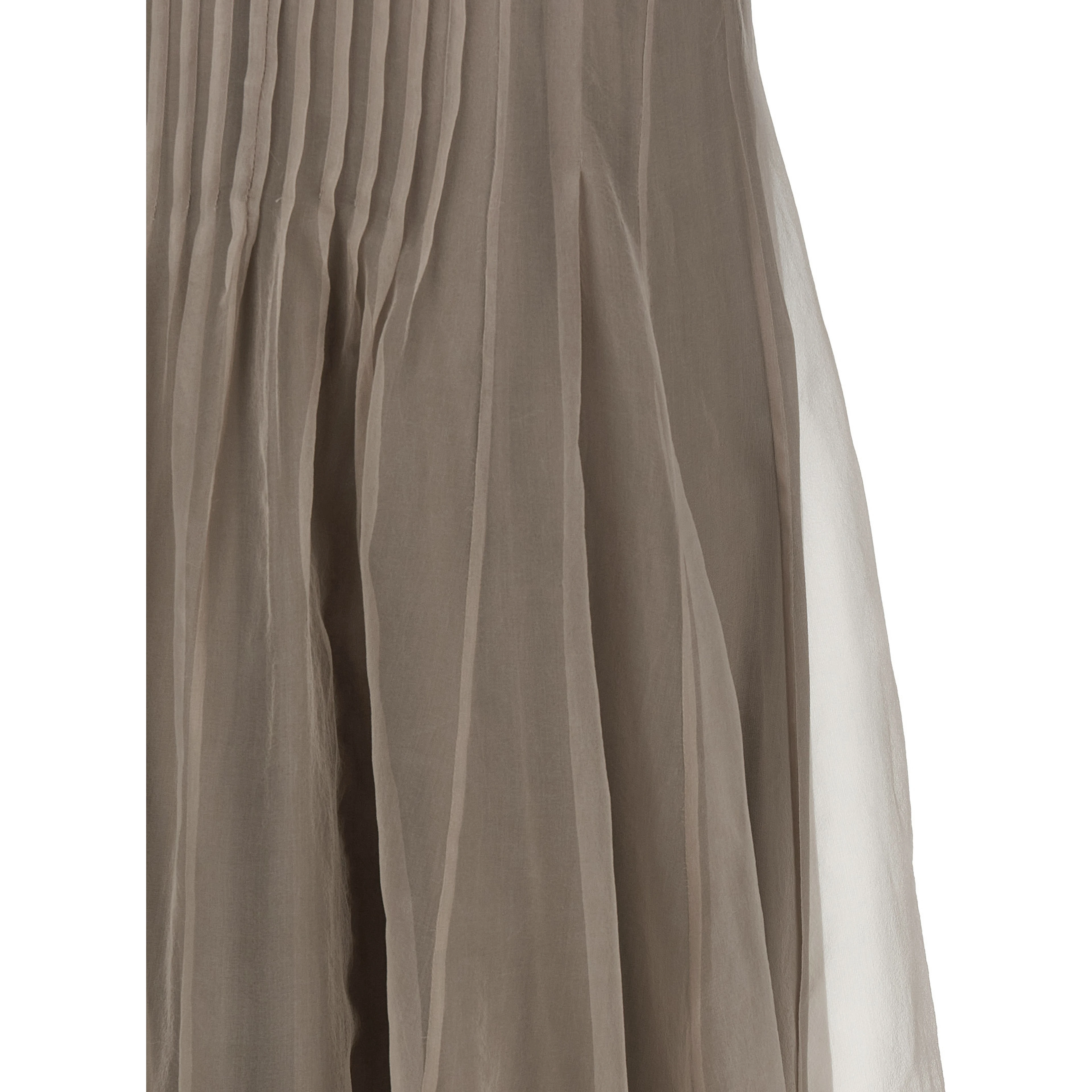 Beige Silk Long Dress
