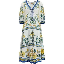 Multicolor Linen Casual Dress